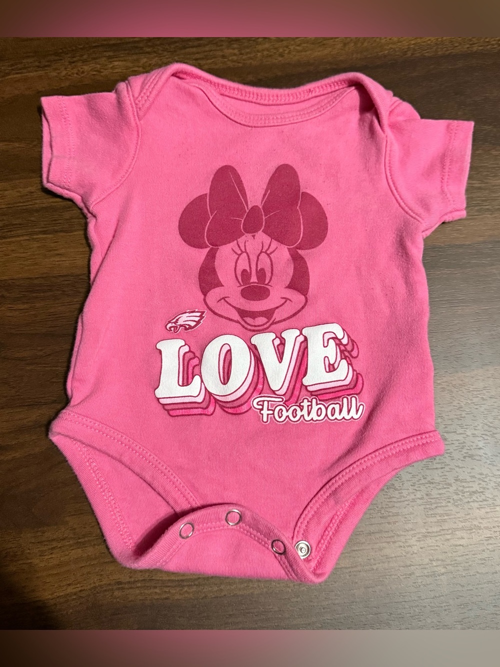 Baby girl Philadelphia Eagles Minnie Mouse Disney onesie